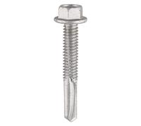 Timco H65B Metal Construction Heavy Section Screws - Hex - Self-Drilling - Exterior - Silver Organic 5.5 X 65 Box 100