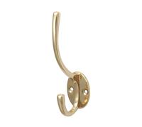 Timco Hat & Coat Hook Polished Brass - 125 x 32mm (1 Pack Bag)