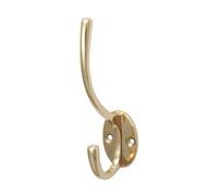 Timco - Hat & Coat Hook - Polished Brass (Size 125 X 32mm - 1 Each)