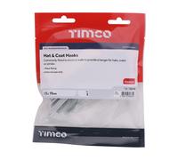 Timco Hat & Coat Hooks - Satin Anodised Aluminium TIMbag 5 725145