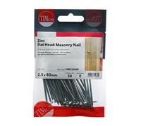 TIMco HM25040P Masonry Nails - Zinc Plated 2.5 x 40 - (Pack of 50)