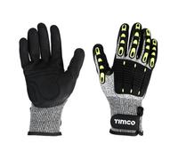 Timco - Impact Cut Glove - Sandy Nitrile Coated Hppe Fibre And Glass Fibre Gloves With Tpr Pads (Size Medium - 1 Each)