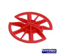 Timco - Insulation Retaining Discs - Red (Size 80mm Dia - 250 Pieces)