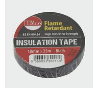 Timco ITBLACK Pvc Insulation Tape - Black 25M X 18Mm Roll Pack 10