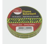Timco ITGYSTRIPE Pvc Insulation Tape - Green & Yellow Stripe 25M X 18Mm Roll Pack 10