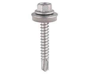 Timco L25W16BB Self-Drilling Screws - Hex - For Light Section Steel - Exterior - Silver - With Epdm Washer 5.5 X 25 TIMbag 140