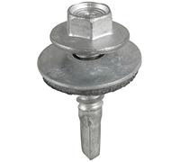 TIMco L50W16B Hex No.3 Self-Drilling Screw 5.5 x 50 and M16 Washers - Silver Ruspert (Box of 100)