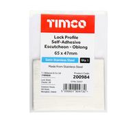 Timco Lock Profile Self-Adhesive Escutcheon - Oblong - Satin Stainless Steel Bag 1 200984