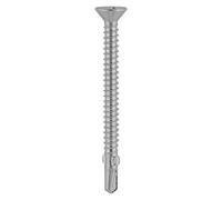 Timco LW4238S Metal Construction Timber To Light Section Screws - Countersunk - Wing-Tip - Self-Drilling - Exterior - Silver Organic 4.2 X 38 Box 200