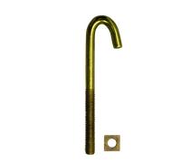 TIMco M8 X 160 Bright Zinc Plated Hook Bolt & Nut (J Bolt) M8 Bright Zinc Plated Hook Bolt & Nut (J Bolt)