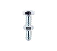 Timco M8 x 80mm BZP Hex Bolt & Nut - Pack of 2