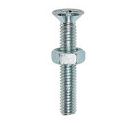 Timco Machine Countersunk Screws & Hex Nut Silver - M5 X 40