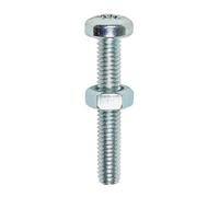 Timco Machine Pan Head Screws & Hex Nut Silver - M4 X 40
