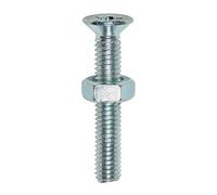 Timco Machine Screws - PZ - Countersunk & Hex Nuts - Zinc in Silver Timco Silver
