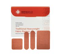 Dependaplast Fabric PlastersTraditional Heavyweight - Extra Cushioning And Physical Protection - Heavy Elastic Fabric - Super-Sticky Zinc Oxide Adhesive - Assorted Box of 100