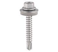 Timco - Metal Construction Light Section Screws - Hex - EPDM Washer - Self-Drilling - Exterior - Silver Organic (Size 5.5 x 38-100 Pieces)