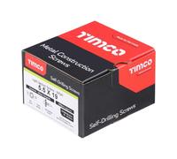 Timco - Metal Construction Light Section Screws - Hex - Self-Drilling - Exterior - Silver Organic (Size 5.5 x 19-100 Pieces)