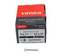 Timco Metal Tapping Screws - Pz - Flange - Self-Tapping - Zinc Box 200 08114CFAZS