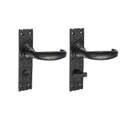Timco - Narrow Style Bathroom Lock Handles - Antique Black (Size 155 x 37 - 2 Pieces) Timco Black One Size
