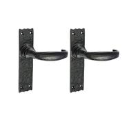 Timco - Narrow Style Lever Latch Handles - Antique Black (Size 155 x 37-2 Pieces)