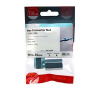 Timco NC10ZP Hex Connector Nuts - Zinc M10 TIMpac 2