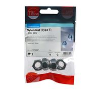 Timco NT12SSP Nylon Nuts - Type T - Stainless Steel M12 TIMpac 4