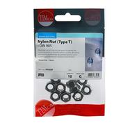 Timco NT8SSP Nylon Nuts - Type T - Stainless Steel M8 TIMpac 10