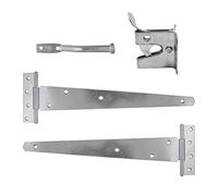 TIMCO Pedestrian Gate Kit Medium Tee Hinges & Automatic Latch Hot Dipped Galvanised - 14"