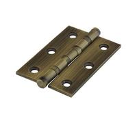 Timco Performance Ball Race Button Tip Brass Hinges Antique Brass - 76 X 50