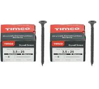TIMCO PH2 Philips Drywall Screws - 3.5 x 25 - Black - Box of 200 (Pack of 2)