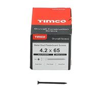 Timco 00065DRYS Drywall Metal Stud Plasterboard Screws - Ph - Bugle - Fine Thread - Black 4.2 X 65 Box 200