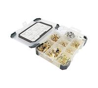 TIMCO Picture Hanging Kit Tray - 179pcs - Brass Plated Picture Plates, Hangers, D-Rings, Picture Nails, Sawtooth Brackets and Hooks