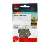 TIMco PMP38P Plain Mirror Plate 38mm - (Pack of 4)