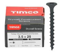 Timco Plasterboard Screws Coarse Thread (Black) - 3.5 x 25mm (200 Pack Box)