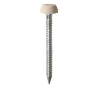 TIMCO PN25BEIGE Polymer Headed Nail 25mm - Beige (Box of 100)