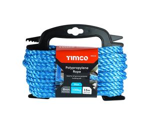 TIMco Poly Rope Winder 8mm x 15mtr Blue