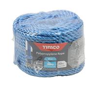 TIMCO Polypropylene Blue Rope - General purpose - Great for towing, mooring, strapping, cable draw cord and as a washing line - 6mm x 30m