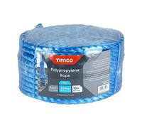 TIMCO Polypropylene Blue Rope - General purpose - Great for towing, mooring, strapping, cable draw cord and as a washing line - Winder - 12mm x 30m