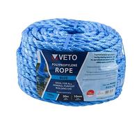 TIMCO Polypropylene Blue Rope - General purpose - Great for towing, mooring, strapping, cable draw cord and as a washing line - Winder - 10mm x 30m