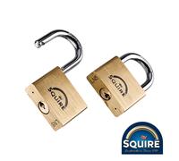 Timco Premium Brass Lion Padlock Squire Double Lock Keyed Alike 1-2pcs 40-50mm