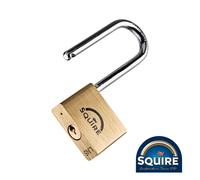 Timco Premium Brass Lion Padlock Squire Double Locking 2.5" Long Shackle 50mm