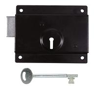 TIMCO Press Lock - Black - 5" - Surface Mounted Shed Door & Gate Deadlock