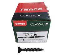 TIMCO PZ2 CSK Classic Screws - 4.0 x 40 - Black - Box of 200