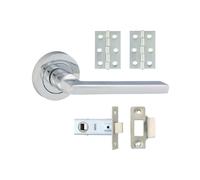Timco Radmore Lever On Rose Door Pack - Polished Chrome in Silver Timco Silver