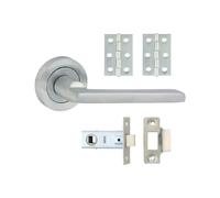 Timco Radmore Lever On Rose Door Pack - Satin Chrome (Size Mixed - 1 Each) in Silver Timco Silver