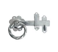 Timco Ring Gate Latch - Twisted - Hot Dipped Galvanised (Size 6" - 1 Each) in Silver Timco Silver