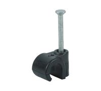 Timco - Round Cable Clips - Black (Size To Fit 7.0mm - 100 Pieces)