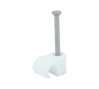 Timco - Round Cable Clips - White (Size To Fit 3.5mm - 100 Pieces)