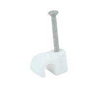 Timco - Round Cable Clips - White (Size To Fit 4.5mm - 100 Pieces)