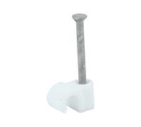 Timco - Round Cable Clips - White (Size To Fit 5.0mm - 100 Pieces)